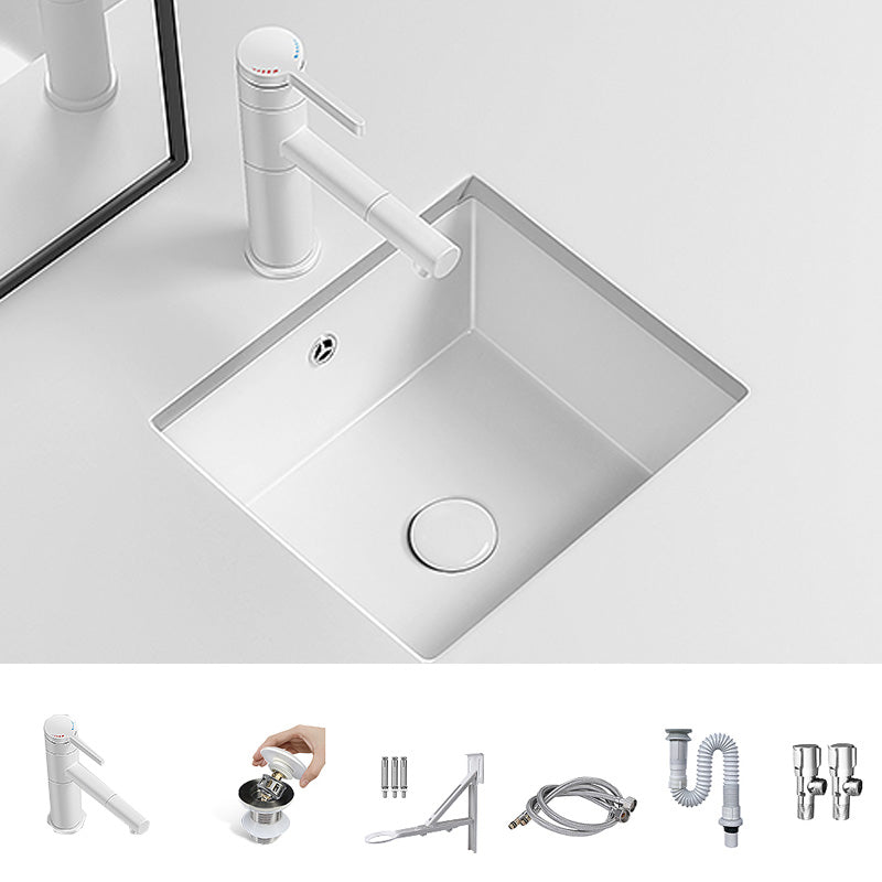 Modern Undermount Vanity Sink Porcelain with Faucet and Overflow Basin Sink 14"L x 13"W x 6"H Sink with Faucet Clearhalo 'Bathroom Remodel & Bathroom Fixtures' 'Bathroom Sinks & Faucet Components' 'Bathroom Sinks' 'bathroom_sink' 'Home Improvement' 'home_improvement' 'home_improvement_bathroom_sink' 7038680