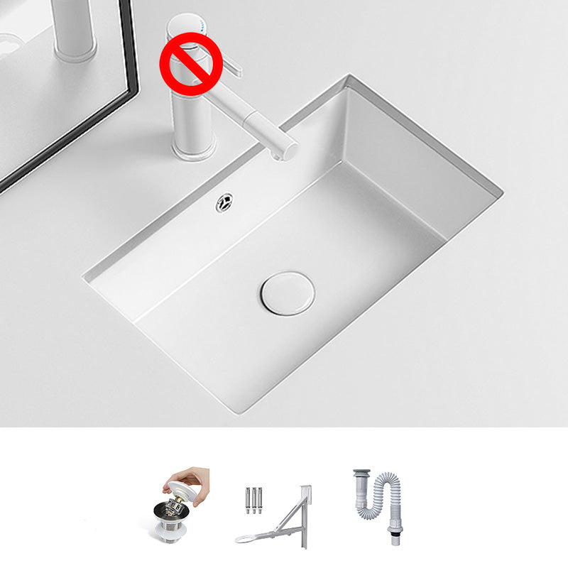 Modern Undermount Vanity Sink Porcelain with Faucet and Overflow Basin Sink 19"L x 13"W x 7"H Sink Clearhalo 'Bathroom Remodel & Bathroom Fixtures' 'Bathroom Sinks & Faucet Components' 'Bathroom Sinks' 'bathroom_sink' 'Home Improvement' 'home_improvement' 'home_improvement_bathroom_sink' 7038691