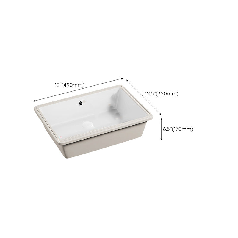 Modern Undermount Vanity Sink Porcelain with Faucet and Overflow Basin Sink Clearhalo 'Bathroom Remodel & Bathroom Fixtures' 'Bathroom Sinks & Faucet Components' 'Bathroom Sinks' 'bathroom_sink' 'Home Improvement' 'home_improvement' 'home_improvement_bathroom_sink' 7038696