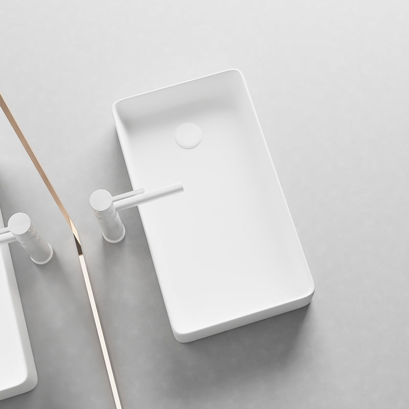 White Bathroom Sink Rectangular Porcelain Faucet Bathroom Sink with Overflow Clearhalo 'Bathroom Remodel & Bathroom Fixtures' 'Bathroom Sinks & Faucet Components' 'Bathroom Sinks' 'bathroom_sink' 'Home Improvement' 'home_improvement' 'home_improvement_bathroom_sink' 7038707