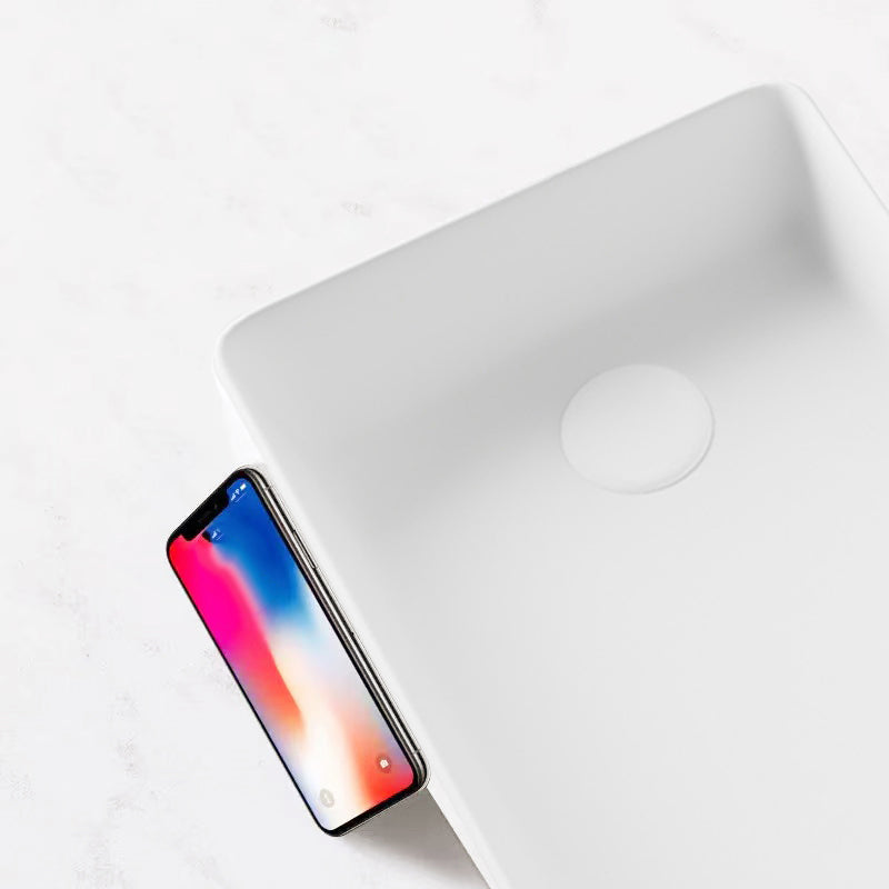 White Bathroom Sink Rectangular Porcelain Faucet Bathroom Sink with Overflow Clearhalo 'Bathroom Remodel & Bathroom Fixtures' 'Bathroom Sinks & Faucet Components' 'Bathroom Sinks' 'bathroom_sink' 'Home Improvement' 'home_improvement' 'home_improvement_bathroom_sink' 7038709