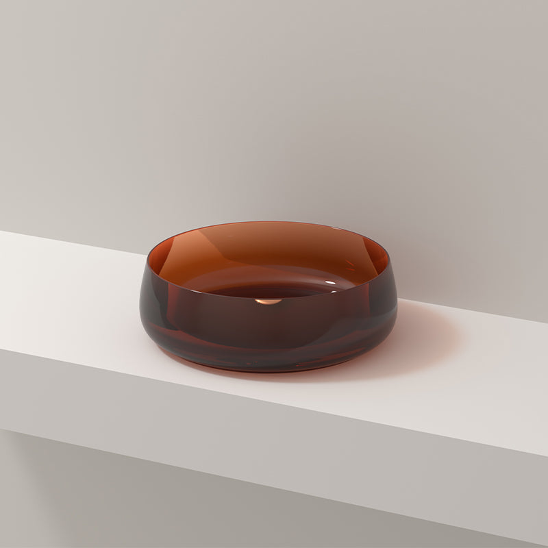 Modern Vessel Bathroom Sink No Craftsmanship Resin Wash Stand 18"L x 17"W x 6"H Brown Clearhalo 'Bathroom Remodel & Bathroom Fixtures' 'Bathroom Sinks & Faucet Components' 'Bathroom Sinks' 'bathroom_sink' 'Home Improvement' 'home_improvement' 'home_improvement_bathroom_sink' 7039716