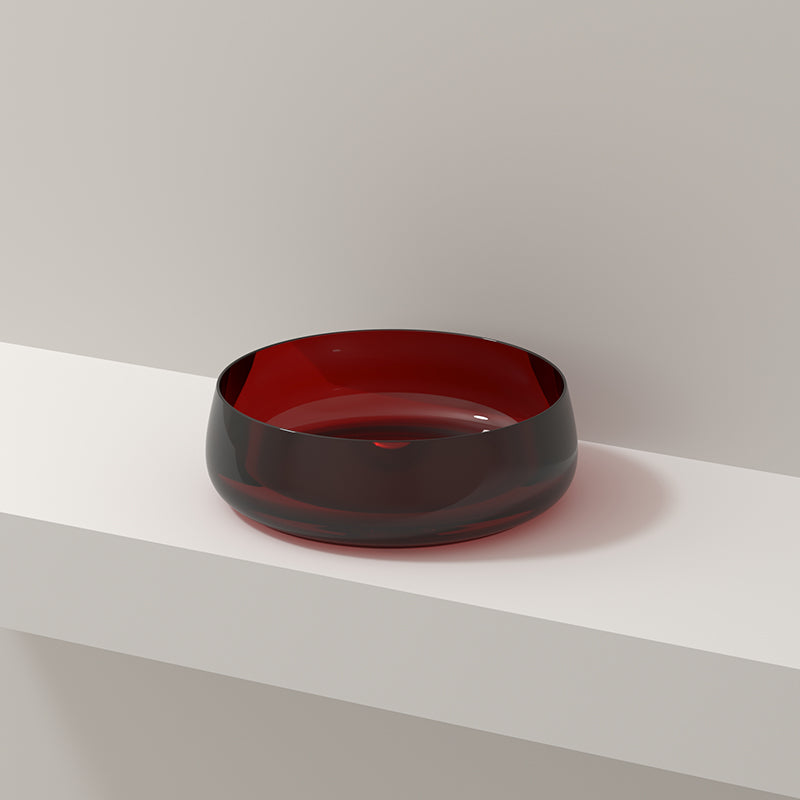 Modern Vessel Bathroom Sink No Craftsmanship Resin Wash Stand 18"L x 17"W x 6"H Red Clearhalo 'Bathroom Remodel & Bathroom Fixtures' 'Bathroom Sinks & Faucet Components' 'Bathroom Sinks' 'bathroom_sink' 'Home Improvement' 'home_improvement' 'home_improvement_bathroom_sink' 7039719