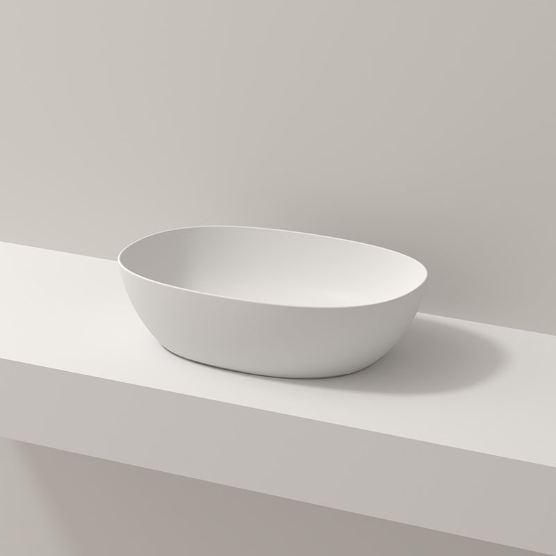 Modern Vessel Bathroom Sink No Craftsmanship Resin Wash Stand 22"L x 15"W x 6"H White Clearhalo 'Bathroom Remodel & Bathroom Fixtures' 'Bathroom Sinks & Faucet Components' 'Bathroom Sinks' 'bathroom_sink' 'Home Improvement' 'home_improvement' 'home_improvement_bathroom_sink' 7039723