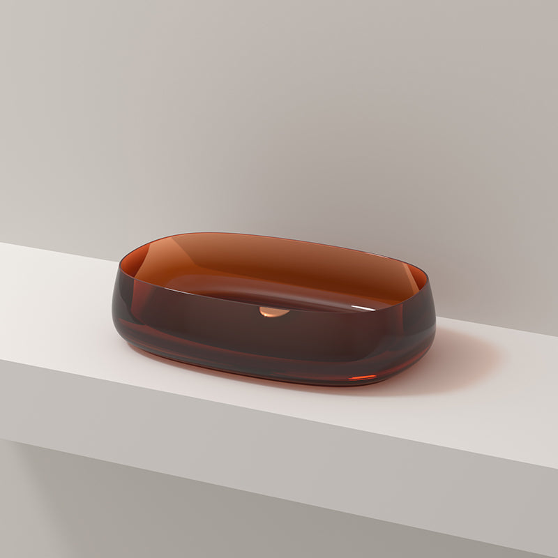 Modern Vessel Bathroom Sink No Craftsmanship Resin Wash Stand 21.7"L x 13.8"W x 5.5"H Brown Clearhalo 'Bathroom Remodel & Bathroom Fixtures' 'Bathroom Sinks & Faucet Components' 'Bathroom Sinks' 'bathroom_sink' 'Home Improvement' 'home_improvement' 'home_improvement_bathroom_sink' 7039734