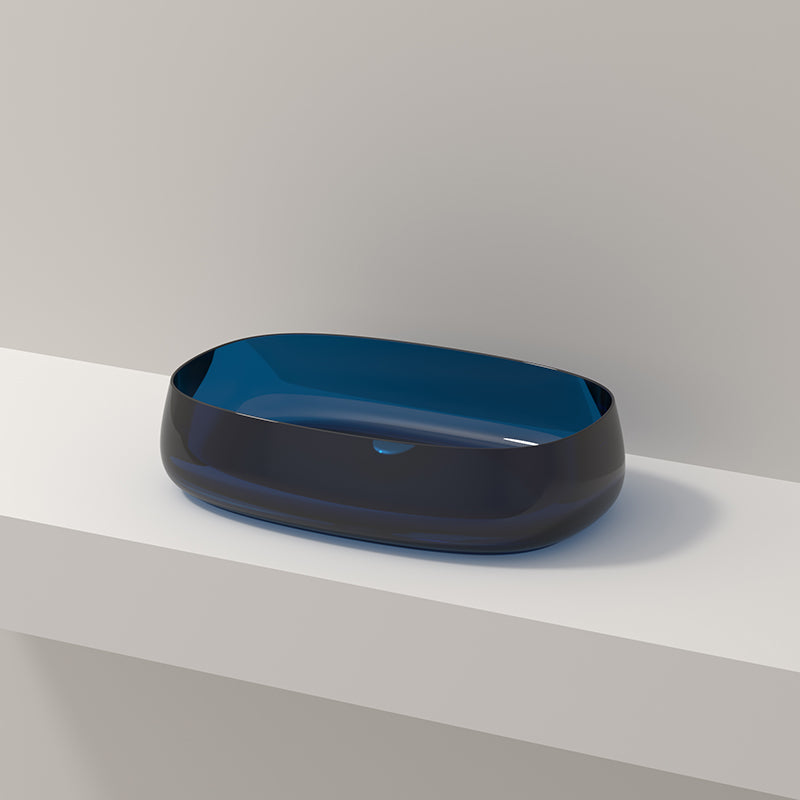 Modern Vessel Bathroom Sink No Craftsmanship Resin Wash Stand 21.7"L x 13.8"W x 5.5"H Blue Clearhalo 'Bathroom Remodel & Bathroom Fixtures' 'Bathroom Sinks & Faucet Components' 'Bathroom Sinks' 'bathroom_sink' 'Home Improvement' 'home_improvement' 'home_improvement_bathroom_sink' 7039735