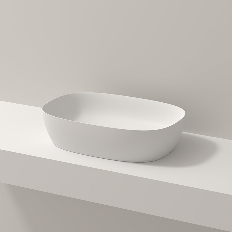 Modern Vessel Bathroom Sink No Craftsmanship Resin Wash Stand 23.6"L x 15.7"W x 5.9"H White Clearhalo 'Bathroom Remodel & Bathroom Fixtures' 'Bathroom Sinks & Faucet Components' 'Bathroom Sinks' 'bathroom_sink' 'Home Improvement' 'home_improvement' 'home_improvement_bathroom_sink' 7039738