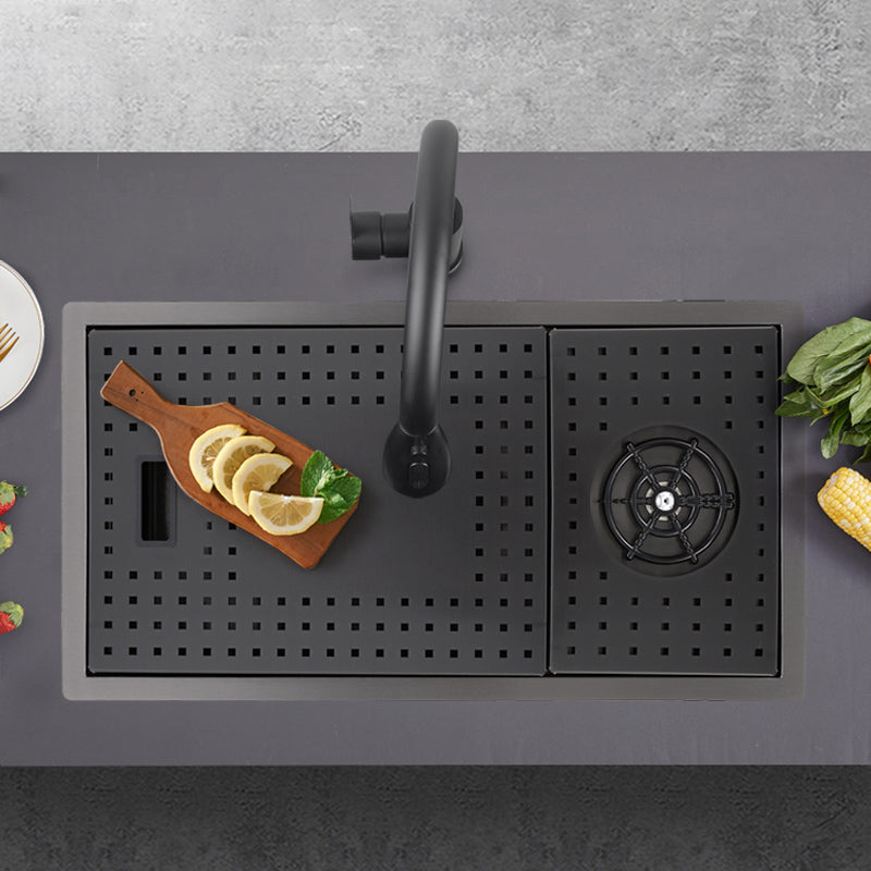 Modern Sink Overflow Hole Single Basin Kitchen Sink with Drain Assembly Clearhalo 'Home Improvement' 'home_improvement' 'home_improvement_kitchen_sinks' 'Kitchen Remodel & Kitchen Fixtures' 'Kitchen Sinks & Faucet Components' 'Kitchen Sinks' 'kitchen_sinks' 7039751