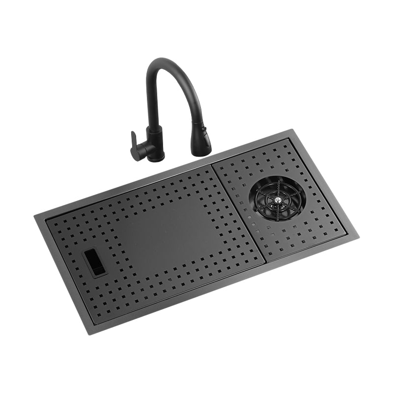 Modern Sink Overflow Hole Single Basin Kitchen Sink with Drain Assembly Clearhalo 'Home Improvement' 'home_improvement' 'home_improvement_kitchen_sinks' 'Kitchen Remodel & Kitchen Fixtures' 'Kitchen Sinks & Faucet Components' 'Kitchen Sinks' 'kitchen_sinks' 7039756