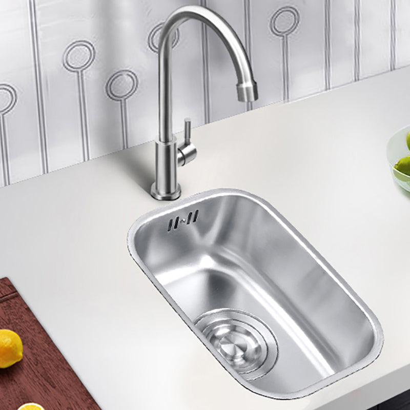 Basic Bar Sink Stainless Steel Single Bowl Kitchen Bar Sink with Drain Assembly 13"L x 9"W x 5"H Sink with Faucet Single Cooling Tap Clearhalo 'Home Improvement' 'home_improvement' 'home_improvement_kitchen_sinks' 'Kitchen Remodel & Kitchen Fixtures' 'Kitchen Sinks & Faucet Components' 'Kitchen Sinks' 'kitchen_sinks' 7039781