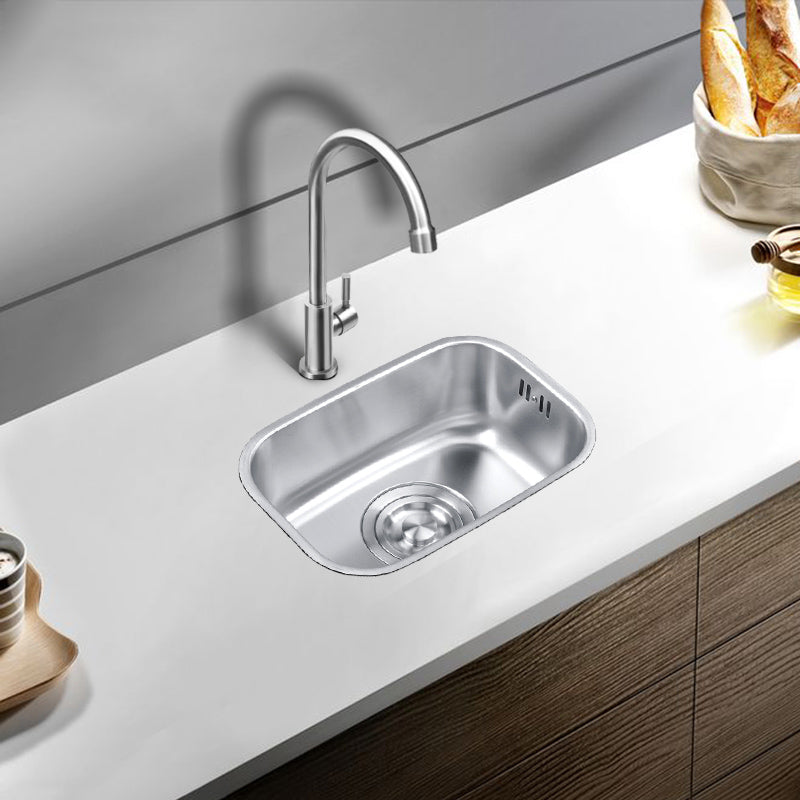 Basic Bar Sink Stainless Steel Single Bowl Kitchen Bar Sink with Drain Assembly Clearhalo 'Home Improvement' 'home_improvement' 'home_improvement_kitchen_sinks' 'Kitchen Remodel & Kitchen Fixtures' 'Kitchen Sinks & Faucet Components' 'Kitchen Sinks' 'kitchen_sinks' 7039783