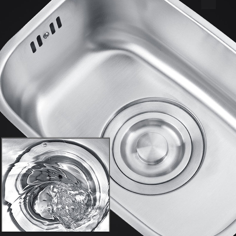 Basic Bar Sink Stainless Steel Single Bowl Kitchen Bar Sink with Drain Assembly Clearhalo 'Home Improvement' 'home_improvement' 'home_improvement_kitchen_sinks' 'Kitchen Remodel & Kitchen Fixtures' 'Kitchen Sinks & Faucet Components' 'Kitchen Sinks' 'kitchen_sinks' 7039792