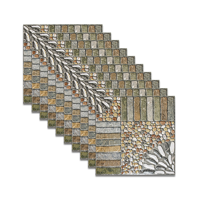 Square Floor Tile Straight Edge Vintage Design Floor Tile for Outdoor Floor Cyan Clearhalo 'Floor Tiles & Wall Tiles' 'floor_tiles_wall_tiles' 'Flooring 'Home Improvement' 'home_improvement' 'home_improvement_floor_tiles_wall_tiles' Walls and Ceiling' 7043750