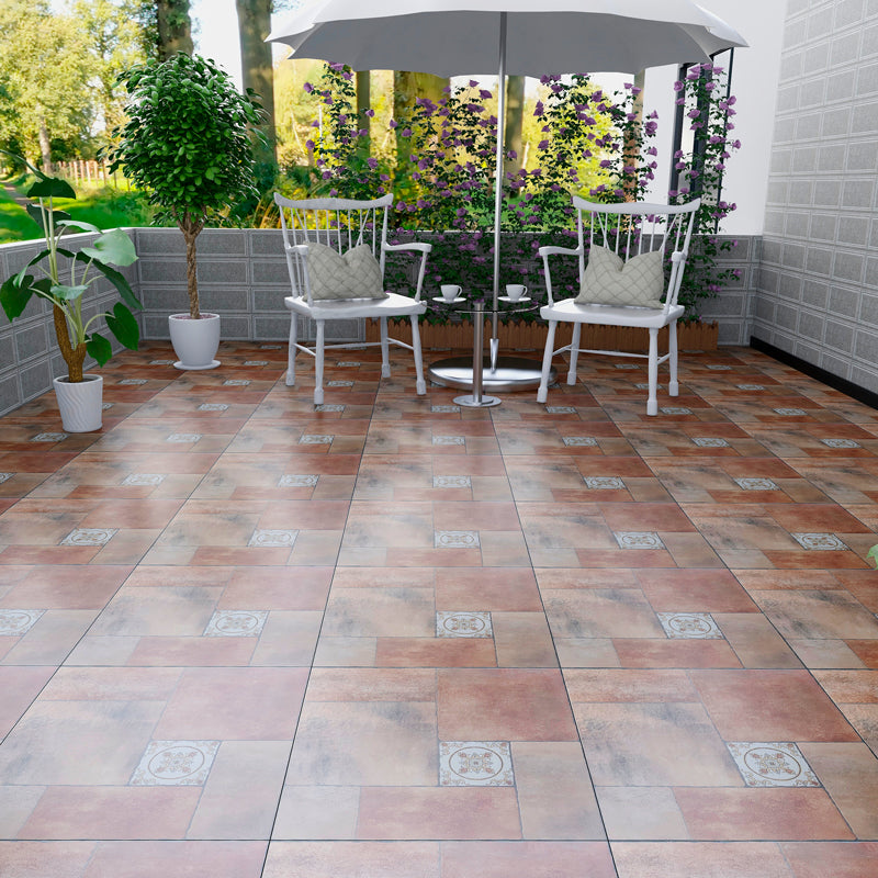 Square Floor Tile Straight Edge Singular Vintage Floor Tile for Outdoor Floor Dark Brown 36 Pieces Clearhalo 'Floor Tiles & Wall Tiles' 'floor_tiles_wall_tiles' 'Flooring 'Home Improvement' 'home_improvement' 'home_improvement_floor_tiles_wall_tiles' Walls and Ceiling' 7043788