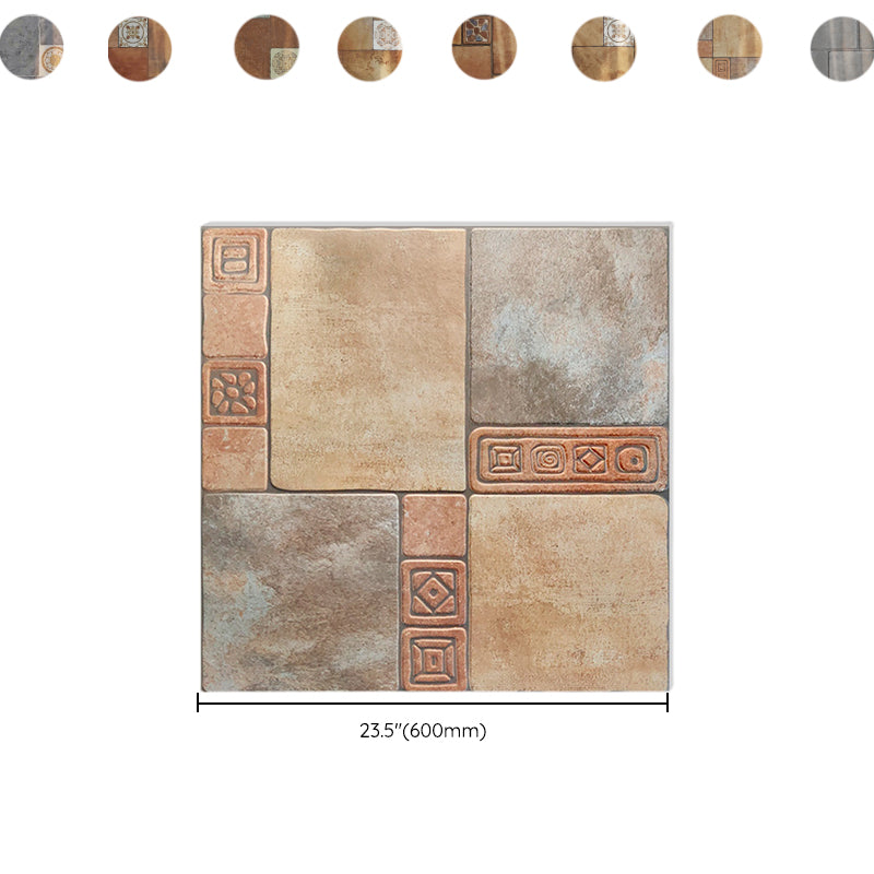Square Floor Tile Straight Edge Singular Vintage Floor Tile for Outdoor Floor Clearhalo 'Floor Tiles & Wall Tiles' 'floor_tiles_wall_tiles' 'Flooring 'Home Improvement' 'home_improvement' 'home_improvement_floor_tiles_wall_tiles' Walls and Ceiling' 7043801