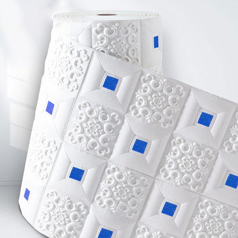 Gorgeous Style Pearl Wainscoting PVC Wall Access Panel Peel and Stick Wall Tile White-Blue Clearhalo 'Flooring 'Home Improvement' 'home_improvement' 'home_improvement_wall_paneling' 'Wall Paneling' 'wall_paneling' 'Walls & Ceilings' Walls and Ceiling' 7043960