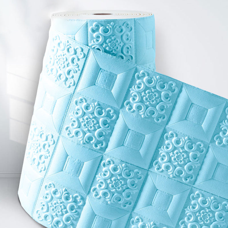 Gorgeous Style Pearl Wainscoting PVC Wall Access Panel Peel and Stick Wall Tile Light Blue Clearhalo 'Flooring 'Home Improvement' 'home_improvement' 'home_improvement_wall_paneling' 'Wall Paneling' 'wall_paneling' 'Walls & Ceilings' Walls and Ceiling' 7043971