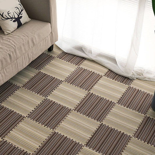 Carpet Tile Non-Skid Fade Resistant Striped Interlocking Carpet Tiles Dining Room Clearhalo 'Carpet Tiles & Carpet Squares' 'carpet_tiles_carpet_squares' 'Flooring 'Home Improvement' 'home_improvement' 'home_improvement_carpet_tiles_carpet_squares' Walls and Ceiling' 7044052