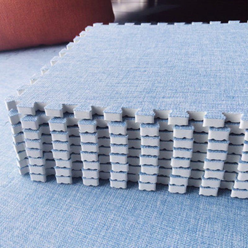 Carpet Tile Non-Skid Fade Resistant Solid Color Interlocking Carpet Tiles Dining Room Light Blue Clearhalo 'Carpet Tiles & Carpet Squares' 'carpet_tiles_carpet_squares' 'Flooring 'Home Improvement' 'home_improvement' 'home_improvement_carpet_tiles_carpet_squares' Walls and Ceiling' 7044059