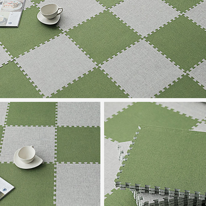 Carpet Tile Non-Skid Fade Resistant Solid Color Interlocking Carpet Tiles Living Room Army Green Light Gray Clearhalo 'Carpet Tiles & Carpet Squares' 'carpet_tiles_carpet_squares' 'Flooring 'Home Improvement' 'home_improvement' 'home_improvement_carpet_tiles_carpet_squares' Walls and Ceiling' 7044100