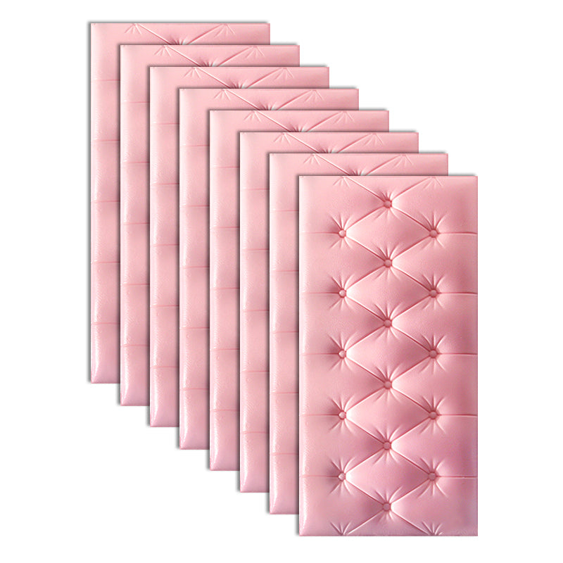 Modern Wall Covering Paneling Smooth Wall Interior Upholstered Plank Set of 4 Light Pink Clearhalo 'Flooring 'Home Improvement' 'home_improvement' 'home_improvement_wall_paneling' 'Wall Paneling' 'wall_paneling' 'Walls & Ceilings' Walls and Ceiling' 7044232