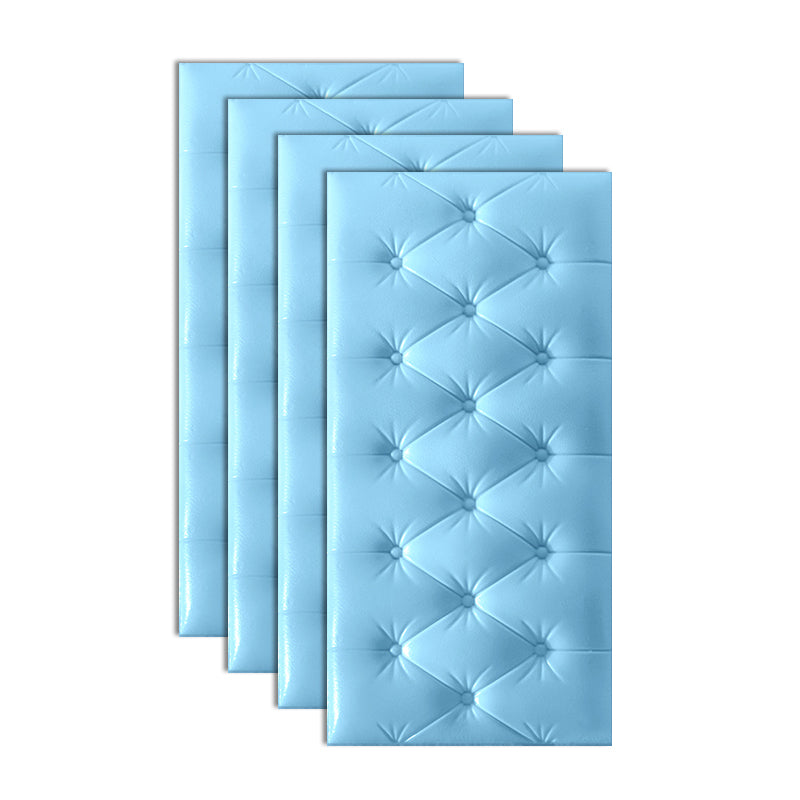Modern Wall Covering Paneling Smooth Wall Interior Upholstered Plank Set of 4 Light Blue Clearhalo 'Flooring 'Home Improvement' 'home_improvement' 'home_improvement_wall_paneling' 'Wall Paneling' 'wall_paneling' 'Walls & Ceilings' Walls and Ceiling' 7044237