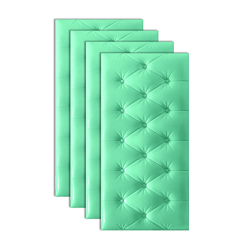 Modern Wall Covering Paneling Smooth Wall Interior Upholstered Plank Set of 4 Light Green Clearhalo 'Flooring 'Home Improvement' 'home_improvement' 'home_improvement_wall_paneling' 'Wall Paneling' 'wall_paneling' 'Walls & Ceilings' Walls and Ceiling' 7044241