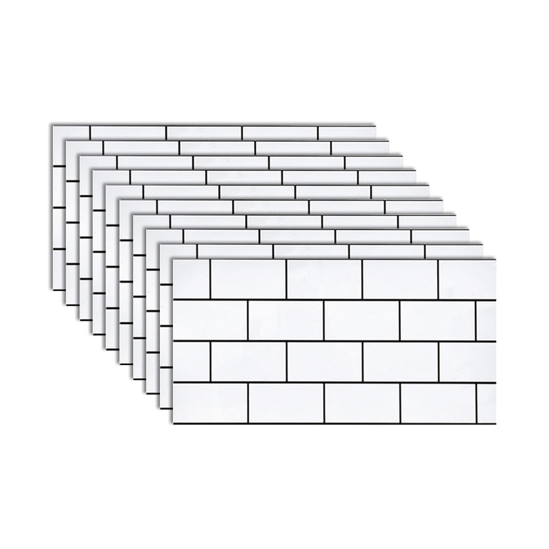 PVC Rectangular 10 Pack 12" X 23" Peel & Stick Mosaic Tile Kitchen and Bathroom Cream Glossy Clearhalo 'Flooring 'Home Improvement' 'home_improvement' 'home_improvement_peel_stick_blacksplash' 'Peel & Stick Backsplash Tile' 'peel_stick_blacksplash' 'Walls & Ceilings' Walls and Ceiling' 7044281