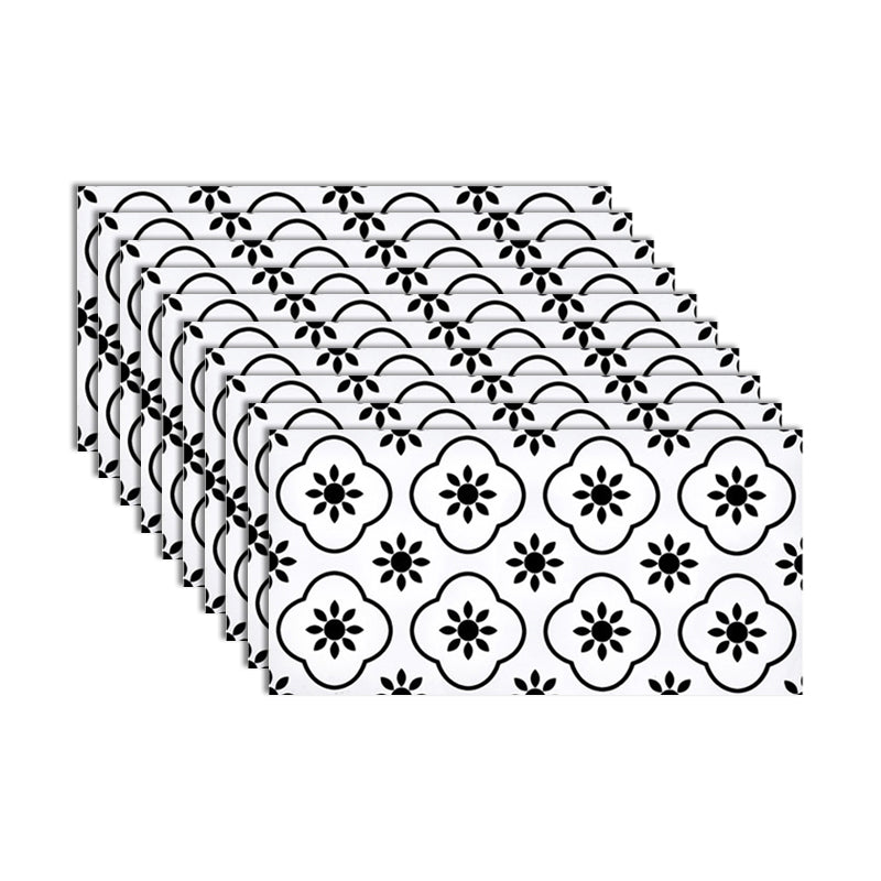 PVC Rectangular 10 Pack 12" X 23" Peel & Stick Mosaic Tile Kitchen and Bathroom Black White Frosted Clearhalo 'Flooring 'Home Improvement' 'home_improvement' 'home_improvement_peel_stick_blacksplash' 'Peel & Stick Backsplash Tile' 'peel_stick_blacksplash' 'Walls & Ceilings' Walls and Ceiling' 7044286