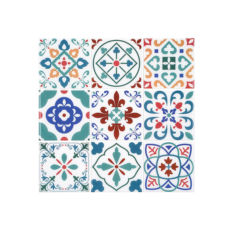 Square Print Plastic Peel & Stick Tile Field Tile for Backsplash Wall 1 Piece Clearhalo 'Flooring 'Home Improvement' 'home_improvement' 'home_improvement_peel_stick_blacksplash' 'Peel & Stick Backsplash Tile' 'peel_stick_blacksplash' 'Walls & Ceilings' Walls and Ceiling' 7044297