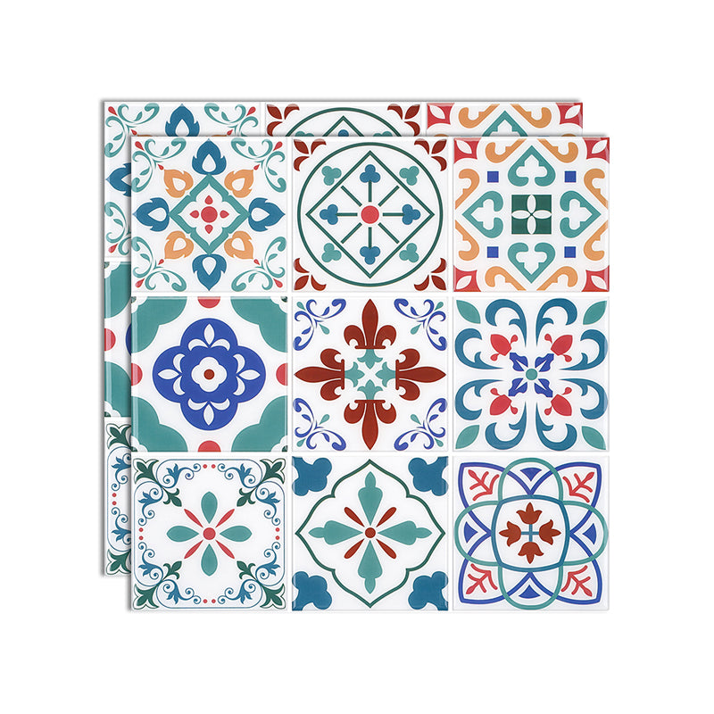 Square Print Plastic Peel & Stick Tile Field Tile for Backsplash Wall Clearhalo 'Flooring 'Home Improvement' 'home_improvement' 'home_improvement_peel_stick_blacksplash' 'Peel & Stick Backsplash Tile' 'peel_stick_blacksplash' 'Walls & Ceilings' Walls and Ceiling' 7044298