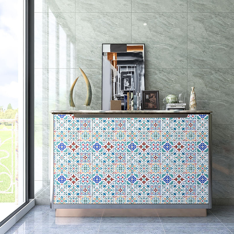 Square Print Plastic Peel & Stick Tile Field Tile for Backsplash Wall Clearhalo 'Flooring 'Home Improvement' 'home_improvement' 'home_improvement_peel_stick_blacksplash' 'Peel & Stick Backsplash Tile' 'peel_stick_blacksplash' 'Walls & Ceilings' Walls and Ceiling' 7044299