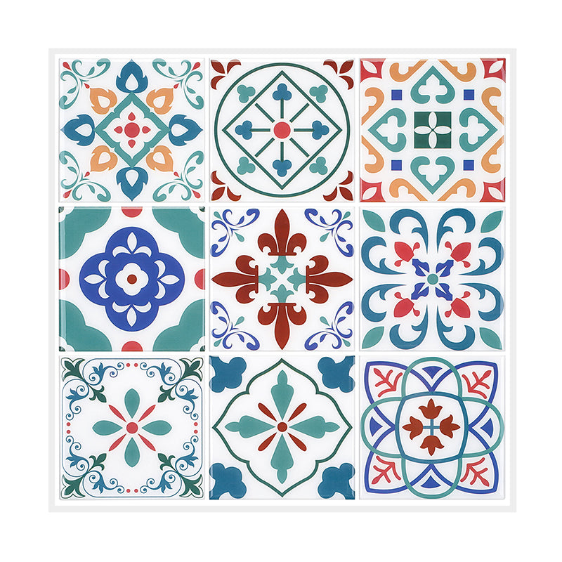 Square Print Plastic Peel & Stick Tile Field Tile for Backsplash Wall Clearhalo 'Flooring 'Home Improvement' 'home_improvement' 'home_improvement_peel_stick_blacksplash' 'Peel & Stick Backsplash Tile' 'peel_stick_blacksplash' 'Walls & Ceilings' Walls and Ceiling' 7044302