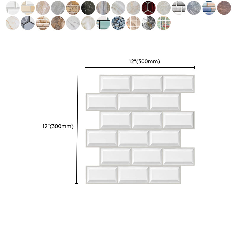 Plastic Peel and Stick Tile Indoor Subway Tile Wallpaper with Waterproof Clearhalo 'Flooring 'Home Improvement' 'home_improvement' 'home_improvement_peel_stick_blacksplash' 'Peel & Stick Backsplash Tile' 'peel_stick_blacksplash' 'Walls & Ceilings' Walls and Ceiling' 7044360