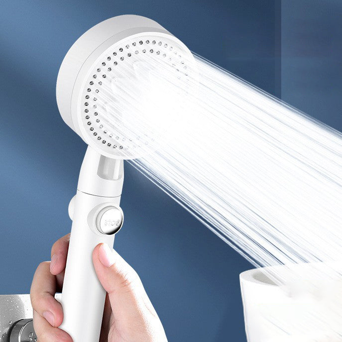 5 Sprays Shower Head Round Wall Mounted Plastic Wall Supply Holder Handheld Shower Head Clearhalo 'Bathroom Remodel & Bathroom Fixtures' 'Home Improvement' 'home_improvement' 'home_improvement_shower_heads' 'Shower Heads' 'shower_heads' 'Showers & Bathtubs Plumbing' 'Showers & Bathtubs' 7044371