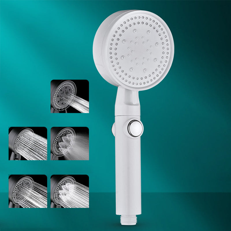 5 Sprays Shower Head Round Wall Mounted Plastic Wall Supply Holder Handheld Shower Head White Hand Shower Hose not included Clearhalo 'Bathroom Remodel & Bathroom Fixtures' 'Home Improvement' 'home_improvement' 'home_improvement_shower_heads' 'Shower Heads' 'shower_heads' 'Showers & Bathtubs Plumbing' 'Showers & Bathtubs' 7044372