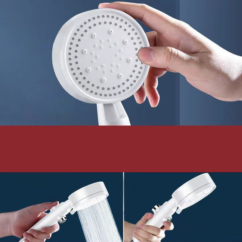 5 Sprays Shower Head Round Wall Mounted Plastic Wall Supply Holder Handheld Shower Head Clearhalo 'Bathroom Remodel & Bathroom Fixtures' 'Home Improvement' 'home_improvement' 'home_improvement_shower_heads' 'Shower Heads' 'shower_heads' 'Showers & Bathtubs Plumbing' 'Showers & Bathtubs' 7044376