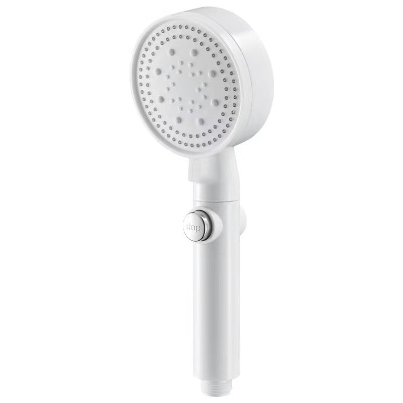 5 Sprays Shower Head Round Wall Mounted Plastic Wall Supply Holder Handheld Shower Head Clearhalo 'Bathroom Remodel & Bathroom Fixtures' 'Home Improvement' 'home_improvement' 'home_improvement_shower_heads' 'Shower Heads' 'shower_heads' 'Showers & Bathtubs Plumbing' 'Showers & Bathtubs' 7044380