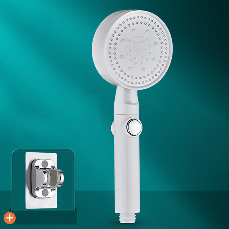 5 Sprays Shower Head Round Wall Mounted Plastic Wall Supply Holder Handheld Shower Head White Shower & Bracket Hose not included Clearhalo 'Bathroom Remodel & Bathroom Fixtures' 'Home Improvement' 'home_improvement' 'home_improvement_shower_heads' 'Shower Heads' 'shower_heads' 'Showers & Bathtubs Plumbing' 'Showers & Bathtubs' 7044383