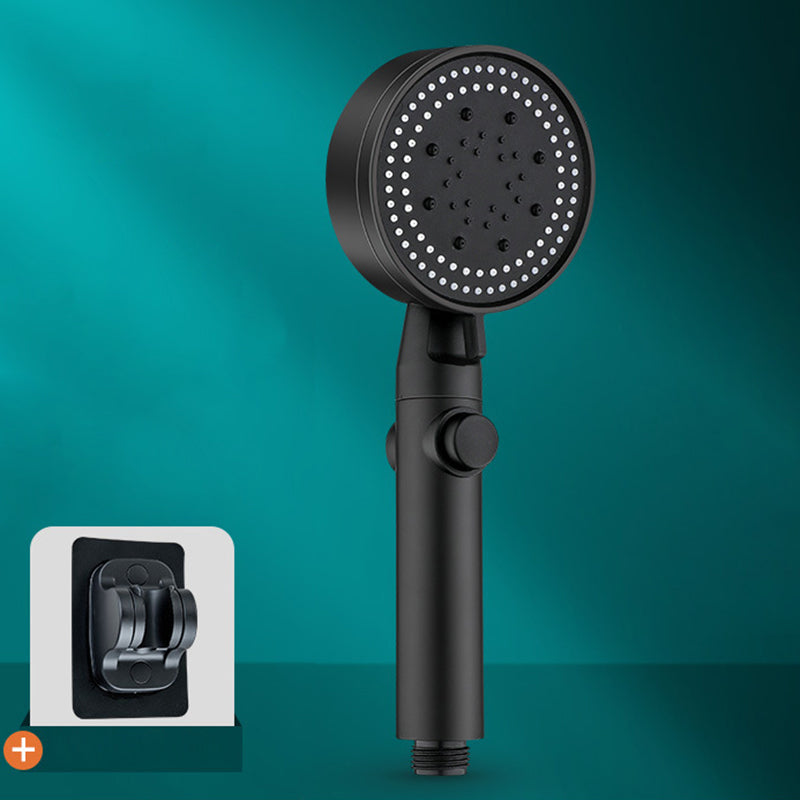 5 Sprays Shower Head Round Wall Mounted Plastic Wall Supply Holder Handheld Shower Head Black Shower & Bracket Hose not included Clearhalo 'Bathroom Remodel & Bathroom Fixtures' 'Home Improvement' 'home_improvement' 'home_improvement_shower_heads' 'Shower Heads' 'shower_heads' 'Showers & Bathtubs Plumbing' 'Showers & Bathtubs' 7044385