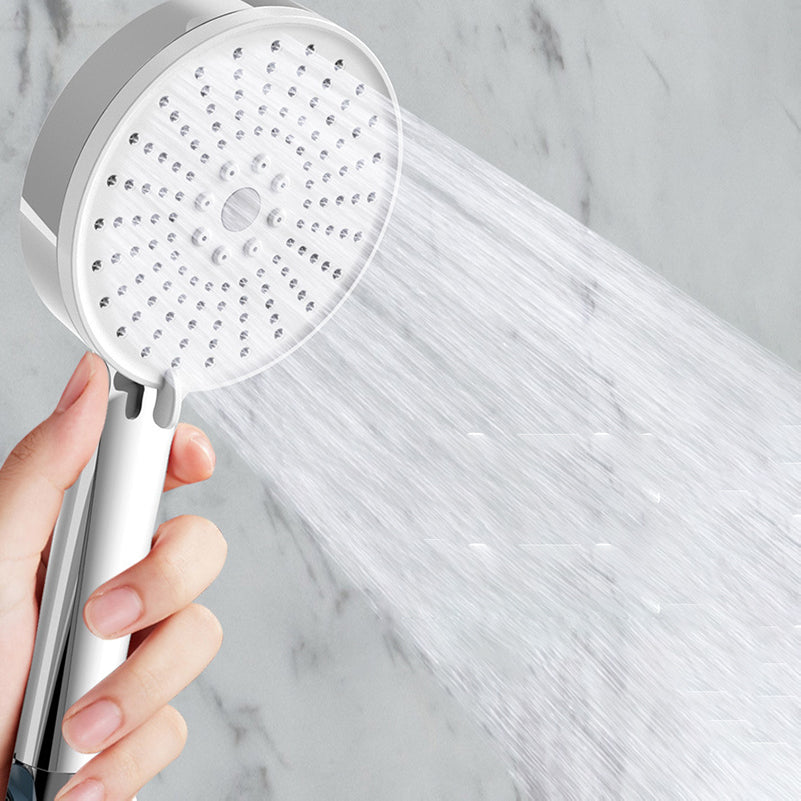 Plastic Handheld Shower Head Round Hand Shower with Self-Cleaning Silver Clearhalo 'Bathroom Remodel & Bathroom Fixtures' 'Home Improvement' 'home_improvement' 'home_improvement_shower_heads' 'Shower Heads' 'shower_heads' 'Showers & Bathtubs Plumbing' 'Showers & Bathtubs' 7044393