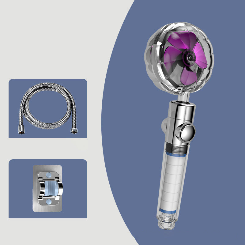 Contemporary Hand Shower Round Plastic Hand Shower with Adjustable Spray Pattern Purple Shower Heads & Hose & Wall pedestal Clearhalo 'Bathroom Remodel & Bathroom Fixtures' 'Home Improvement' 'home_improvement' 'home_improvement_shower_heads' 'Shower Heads' 'shower_heads' 'Showers & Bathtubs Plumbing' 'Showers & Bathtubs' 7044417