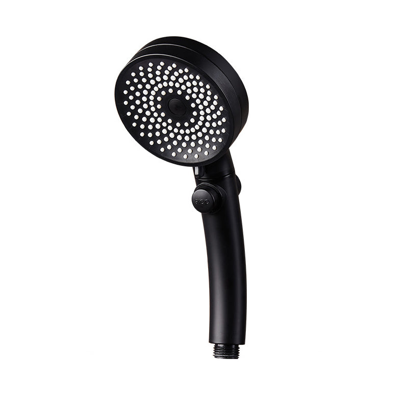 Plastic Hand Shower Round Adjustable Spray Pattern Hand Shower Black Hand Shower Clearhalo 'Bathroom Remodel & Bathroom Fixtures' 'Home Improvement' 'home_improvement' 'home_improvement_shower_heads' 'Shower Heads' 'shower_heads' 'Showers & Bathtubs Plumbing' 'Showers & Bathtubs' 7044428
