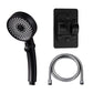Plastic Hand Shower Round Adjustable Spray Pattern Hand Shower Black Shower & Hose & Punch-Free Bracket Clearhalo 'Bathroom Remodel & Bathroom Fixtures' 'Home Improvement' 'home_improvement' 'home_improvement_shower_heads' 'Shower Heads' 'shower_heads' 'Showers & Bathtubs Plumbing' 'Showers & Bathtubs' 7044432