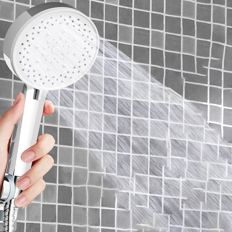 Plastic Hand Shower Round Handheld Shower Head with Adjustable Spray Pattern White Clearhalo 'Bathroom Remodel & Bathroom Fixtures' 'Home Improvement' 'home_improvement' 'home_improvement_shower_heads' 'Shower Heads' 'shower_heads' 'Showers & Bathtubs Plumbing' 'Showers & Bathtubs' 7044440