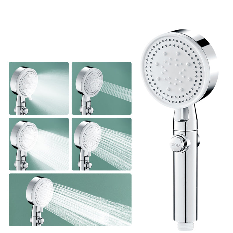 Round Handheld Shower Head Modern Plastic Shower Head with Self-Cleaning Silver Hand Shower None Clearhalo 'Bathroom Remodel & Bathroom Fixtures' 'Home Improvement' 'home_improvement' 'home_improvement_shower_heads' 'Shower Heads' 'shower_heads' 'Showers & Bathtubs Plumbing' 'Showers & Bathtubs' 7044451