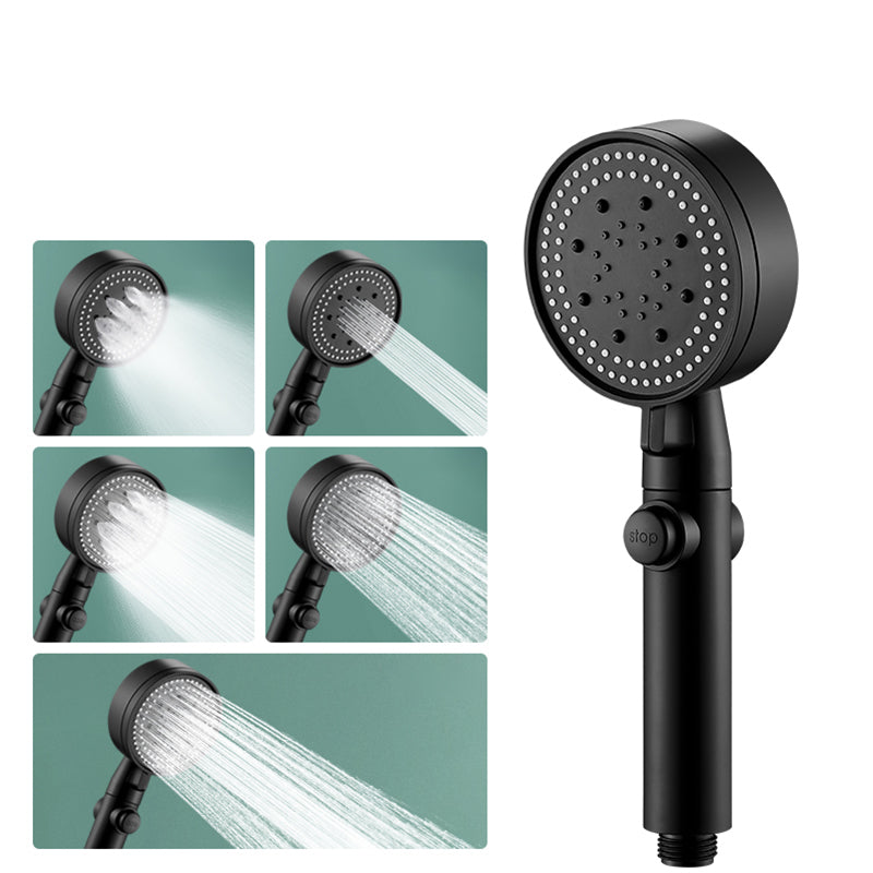 Round Handheld Shower Head Modern Plastic Shower Head with Self-Cleaning Black Hand Shower None Clearhalo 'Bathroom Remodel & Bathroom Fixtures' 'Home Improvement' 'home_improvement' 'home_improvement_shower_heads' 'Shower Heads' 'shower_heads' 'Showers & Bathtubs Plumbing' 'Showers & Bathtubs' 7044455