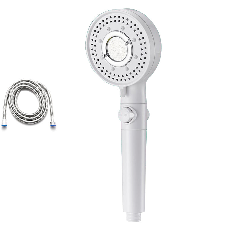 Round Shower Head Plastic Modern Shower Head with Adjustable Spray Pattern White Shower Head with Hose Clearhalo 'Bathroom Remodel & Bathroom Fixtures' 'Home Improvement' 'home_improvement' 'home_improvement_shower_heads' 'Shower Heads' 'shower_heads' 'Showers & Bathtubs Plumbing' 'Showers & Bathtubs' 7044501
