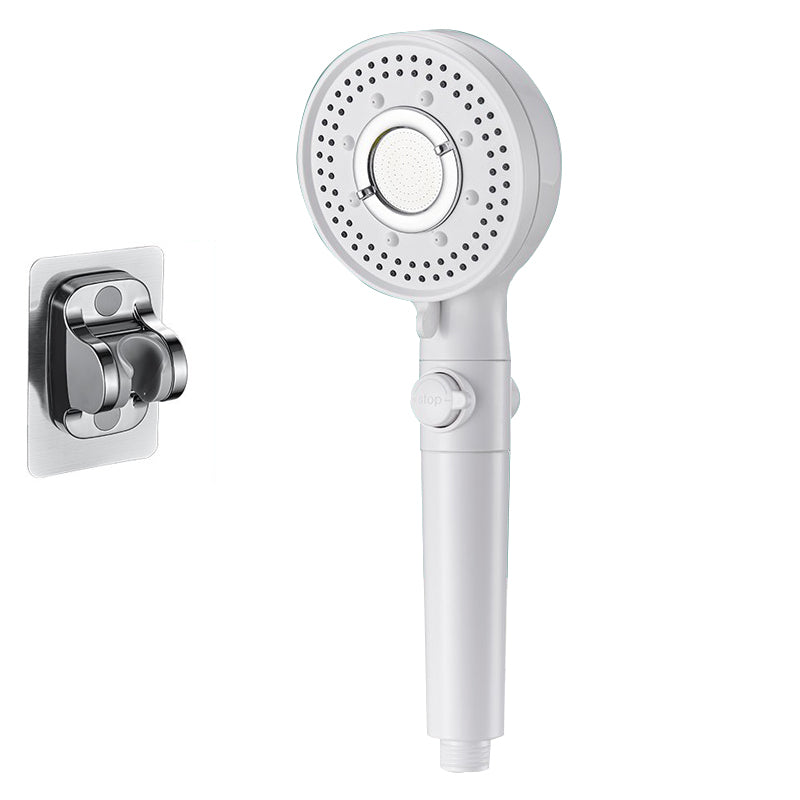 Round Shower Head Plastic Modern Shower Head with Adjustable Spray Pattern White Shower Head with Wall Pedestal None Clearhalo 'Bathroom Remodel & Bathroom Fixtures' 'Home Improvement' 'home_improvement' 'home_improvement_shower_heads' 'Shower Heads' 'shower_heads' 'Showers & Bathtubs Plumbing' 'Showers & Bathtubs' 7044502