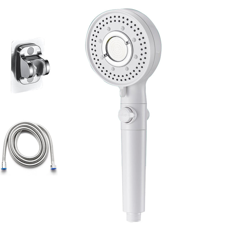 Round Shower Head Plastic Modern Shower Head with Adjustable Spray Pattern White Shower Heads & Hose & Wall pedestal Clearhalo 'Bathroom Remodel & Bathroom Fixtures' 'Home Improvement' 'home_improvement' 'home_improvement_shower_heads' 'Shower Heads' 'shower_heads' 'Showers & Bathtubs Plumbing' 'Showers & Bathtubs' 7044505